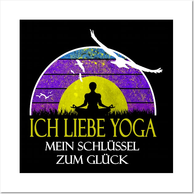 Ich Liebe Yoga Shirt Yoga Lehrer T-Shirt yoga teacher Wall Art by Jakavonis